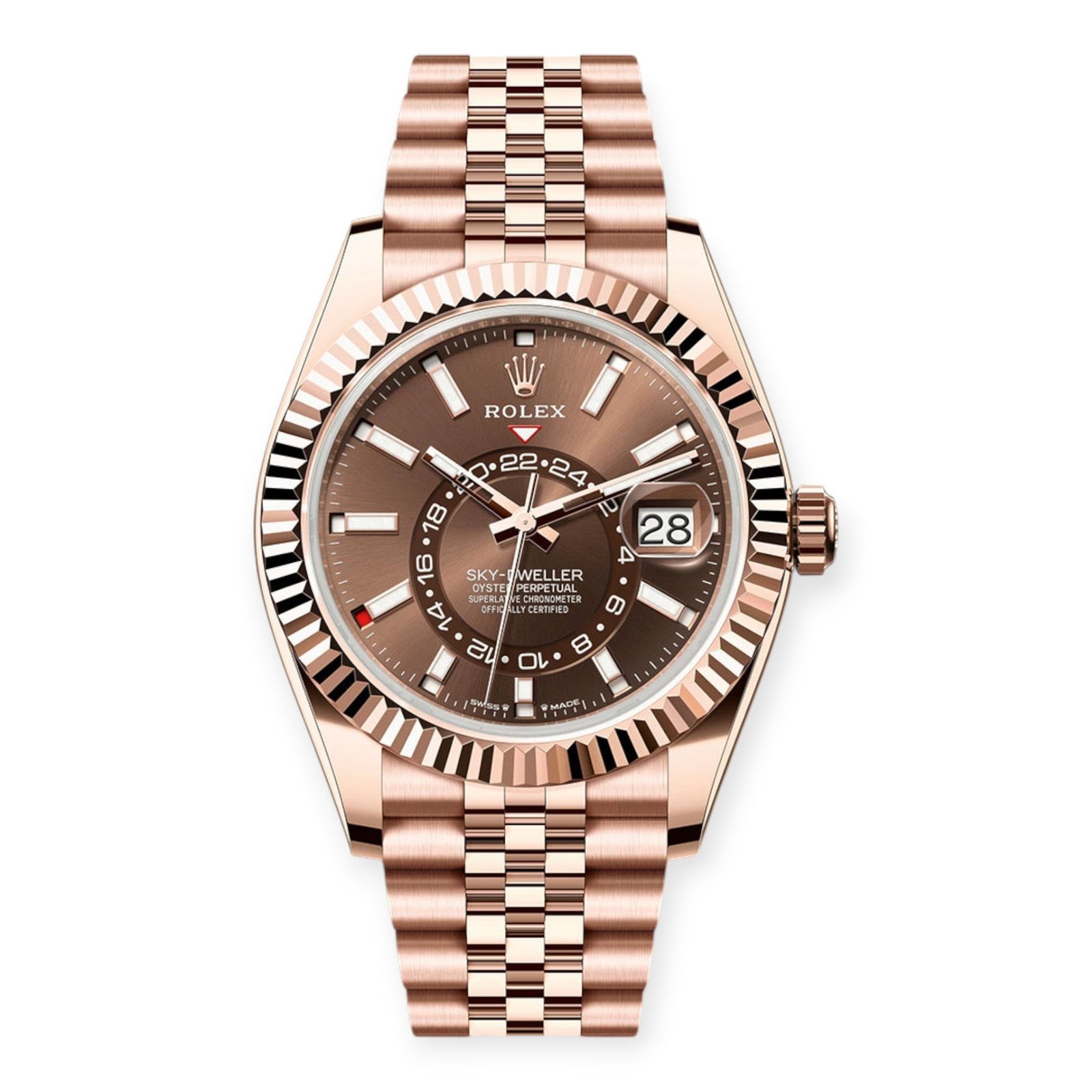336935choij-Photoroom.jpg Rolex Everose Gold Sky-Dweller 336935 Chocolate Index Dial On a Jubilee Bracelet - 图片 1