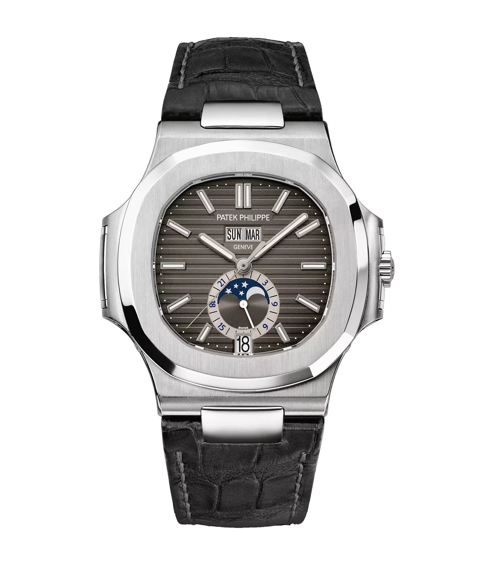 5726a-1.jpg 41mm Annual Calendar Moon Phase Steel Charcoal Dial - 图片 1