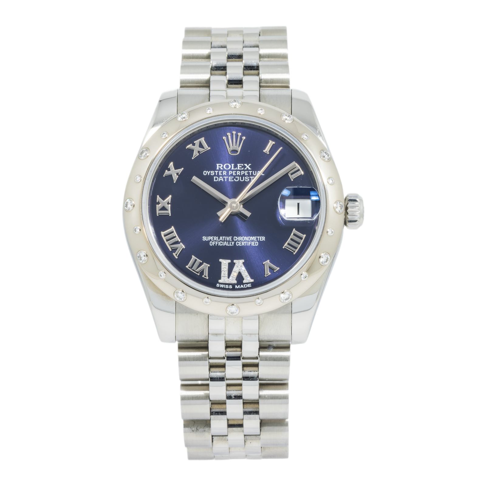 Pre-Owned-Rolex-Ladies-Stainless-Steel-and-White-Gold-31mm-Datejust-178344-with-Diamond-Bezel-JD-Watches-NY.png Rolex Ladies Stainless Steel and White Gold 31mm Datejust 178344 with Diamond Bezel - 图片 1