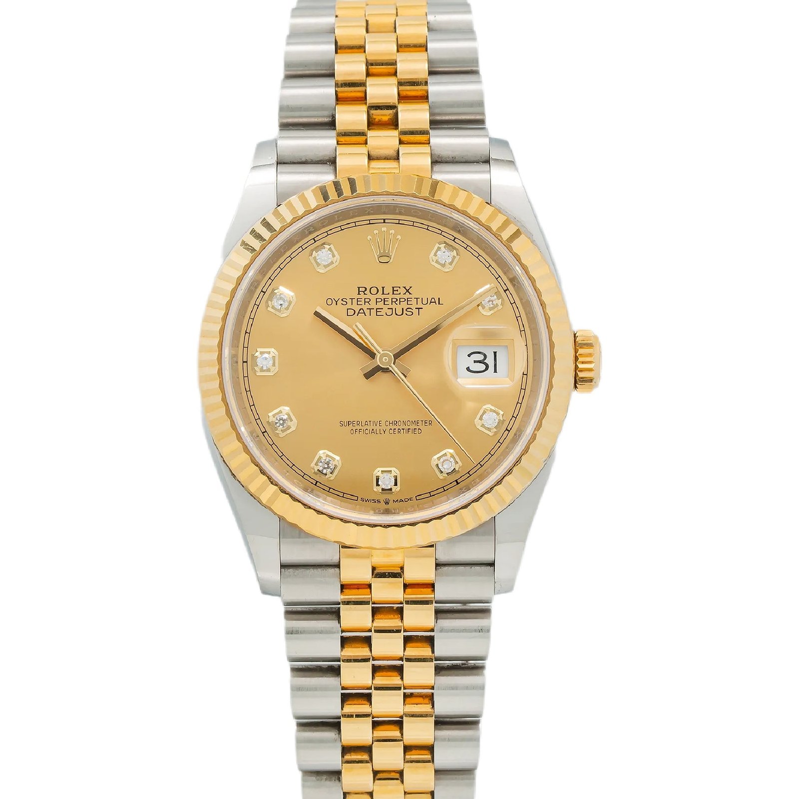 Pre-Owned-Rolex-Steel-and-Yellow-Gold-Rolesor-Datejust-36-Watch-126233-Champagne-Diamond-Dial-Jubilee-Bracelet-JD-Watches-NY.jpg Rolex Steel and Yellow Gold Rolesor Datejust 36 Watch 126233 Champagne Diamond Dial - Jubilee Bracelet - 图片 1