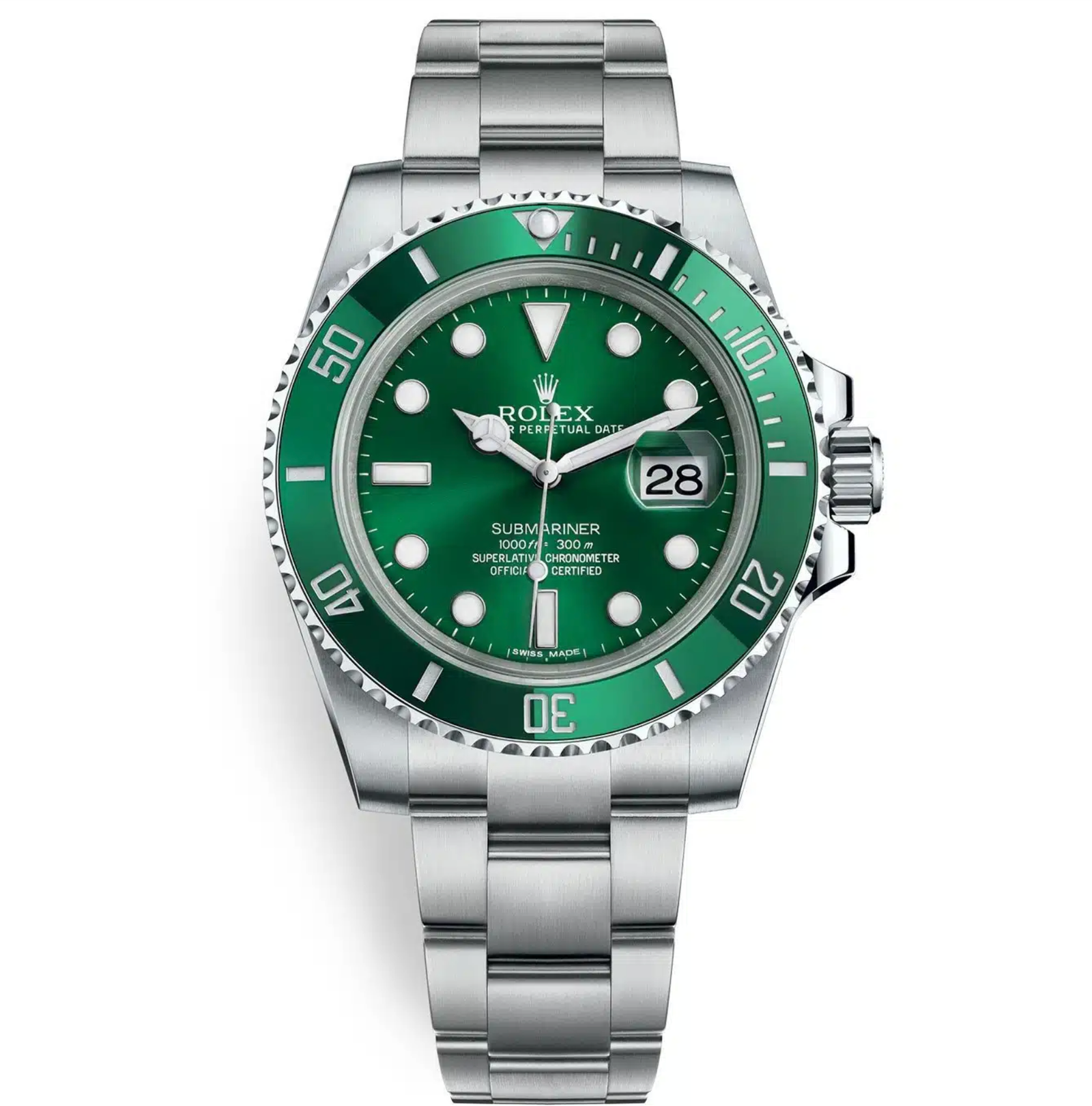 Pre-Owned-Rolex-Submariner-Stainless-Steel-Green-Dial-Green-Ceramic-Bezel-116610LV-Hulk-JD-Watches-NY.png Rolex Submariner Stainless Steel Green Dial Green Ceramic Bezel 116610LV (Hulk) - 图片 1