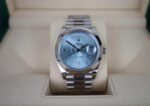 Rolex Day-Date 40 Platinum Ice Blue Diamond Dial & Smooth Bezel President Bracelet 228206 - - 图片 2